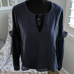 Splendid Sheer Navy Top
